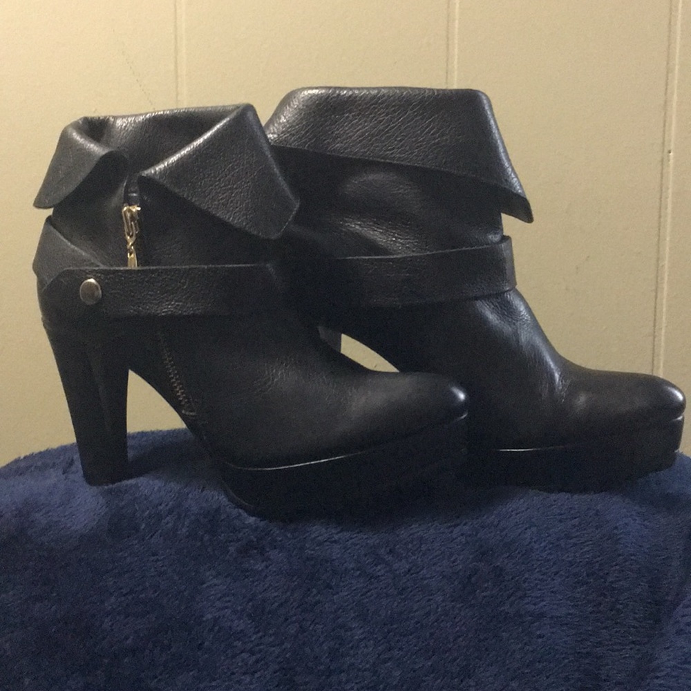 Diane von Furstenberg® leather ankle booties.
